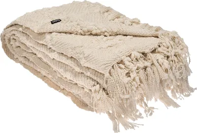 Produktbild von BELIANI Decke Cremeweiß aus Stoff 150 x 200 cm mit Quasten Fransen Tagesdecke Kuscheldecke Wohndecke Wohnaccessoires Wohnzimmer Schlafzimmer