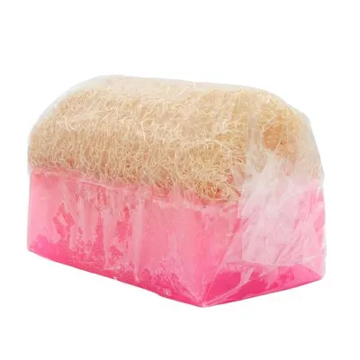Produktbild von Rosenseife mit Kürbisfasern – Handgemachte Naturseife