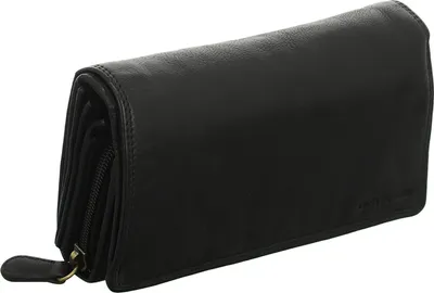 Produktbild von Stylische Vintage Reißverschluss-Geldbörse für Damen – Old River Portemonnaie schwarz