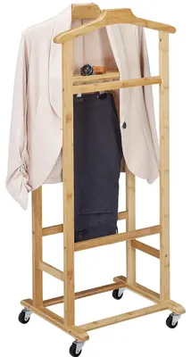 Image de Porte-vêtements, valet de chambre en bambou mobile, solution de rangement élégante, couleur principale