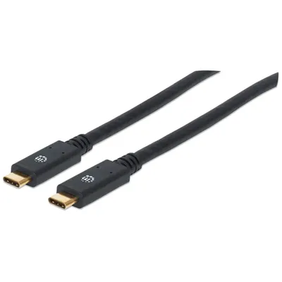Produktbild von Manhattan USB-C zu USB-C Kabel 2m, 5 Gbit/s, USB 3.2 Gen1, Schwarz