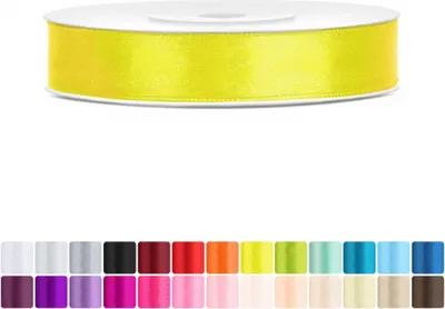 Produktbild von Satinband 12mm Gelb - 25 Meter Rolle Geschenk- & Schleifenband