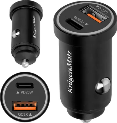 Obrázok produktu pre Nabíjačka do auta Kruger&Matz KM0873 38W USB, Power Dedlivery, Quick Charge