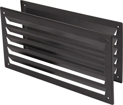 Produktbild von Lüftungsgitter Schwarz RAL9005 Türlüftung Badlüftung 1 Paar Türgitter Aluminium 333x157mm
