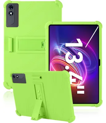 Image de Étui de protection pour tablette TABWEE T60 Pro de 13,4 pouces, en silicone souple résistant aux chocs, avec support intégré, de couleur verte