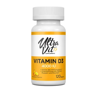 Produktbild von UltraVit Vitamin D3 4000 IE 120 Weichkapseln für Energie Knochen Immunsystem