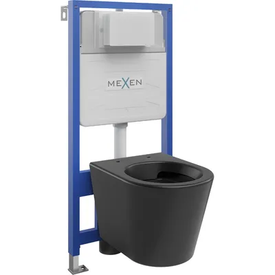 Obrázok produktu pre Mexen podomietkový WC systém Felix Slim s WC misou Rico, čierna matná - 6103372XX85