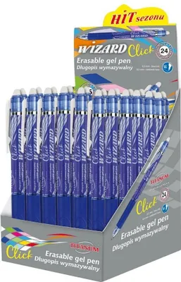 Zdjęcie produktu dla Długopis wymazywalny Wizard 0.7 niebieski (24szt)