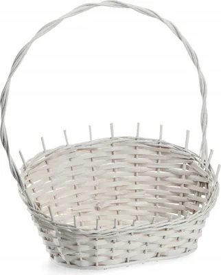 Produktbild von KADAX Geschenkkorb, Universeller Weidenkorb, Hochwertiger Henkelkorb, Flaschenkorb (Weiß, Mittel)