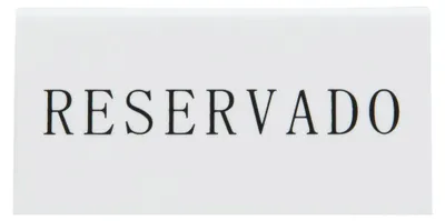 Productafbeelding van Securit® tafelreserveringsbordjes, gemaakt van duurzaam acryl in wit, met Spaanse tekst