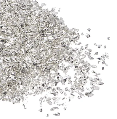 Productafbeelding van Decoratieve Glassplinters - 20 gram - Voor knutselprojecten en decoratie - 1-3 mm - Metallic zilver