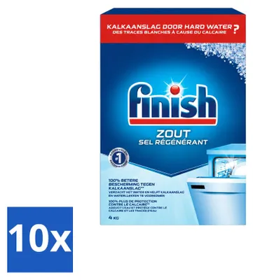 Produktbild von 10 x Finish Spülmaschinensalz - Anti-Kalk & Anti-Korrosion - 4 kg - Vorteilspackung - 10 Stücke