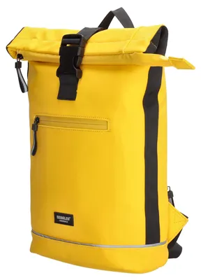 Produktbild von Kleiner Damen Roll up Rucksack Plane Tasche Fahrradrucksack Kurier Rollup Bag Gelb