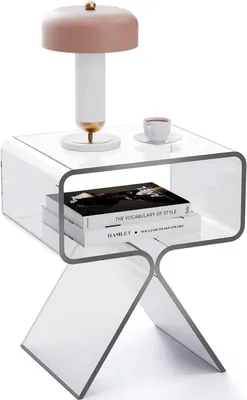 Produktbild von Beistelltisch Acryl-Nachttisch, Beistelltisch, modernes Design, transparenter Home-Display-Beistelltisch für Wohnzimmer (transparent)