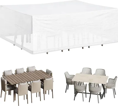 Produktbild von Scheurfeste Schutzhülle, wasserdichte Gartenmöbelhülle für Möbel 242x162x100cm, transparent
