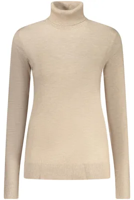 Produktbild von Beiger Damenpullover mit Rollkragen & Logo aus Norwegen 1963