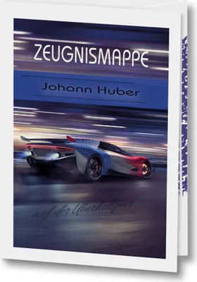 Produktbild von Zeugnismappe mit Name Unterschriftenmappe personalisiert High Speed A4 Schulbeginn Automappe Rennauto