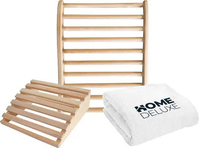 Produktbild von HOME DELUXE - Saunazubehör-Set RAJA inkl. Saunahandtuch - Nackenstütze - Rückenlehne