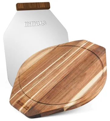 Pizzabrett & Pizzaschaufel Set, Aluminium, Akazienholz, 47x38 cm