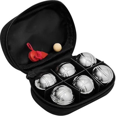 Imagen del producto de Conjunto de petanca mini, de tamaño compacto, ligero, con 6 bolas, ideal para llevar de viaje