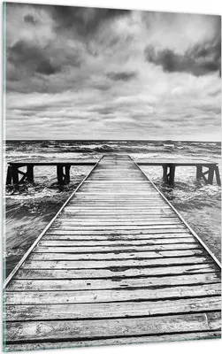 Produktbild von Bilder auf glas - Einteilig - Brücke Meer Welle - 50x70cm - Glasbilder - Wandbilder - Bilder - zum Aufhängen bereit - Wanddekoration aus Glas - Glas Bilder - Wandbild auf Glas - GPA50x70-3637