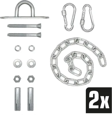 Produktbild von 2 x 230kg Hängesessel Kette mit Deckenhaken - Aufhängung für Schaukel Hängematte