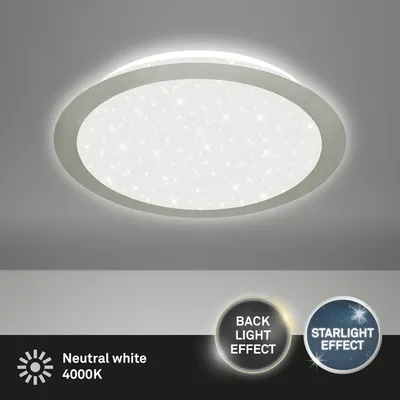 Produktbild von Deckenleuchte Briloner 12 Watt LED Sternenhimmel Nickelmatt Deckenlampe Backlight 31 cm