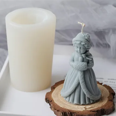 Obrázok produktu pre Silikónová forma na sviečky, 3D forma na sviečky a mydlo, forma na motívy "Vianočné princezné", súprava na výrobu svieč "vlastnými rukami" pre večeru pri sviečkach v kostole, dekorácie do domácnosti z gipsu