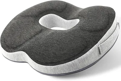 Produktbild von PolkaHome® Anti-Dekubitus Sitzkissen Orthopädisches Donutkissen Memory Foam für Hämorrhoiden Steißbein Bürostuhl (Grau)