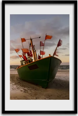 Produktbild von Bild - Bilderrahmen - 40 cm x 60 cm - MDF - Rahmen - Wandkunst - Fischerboot