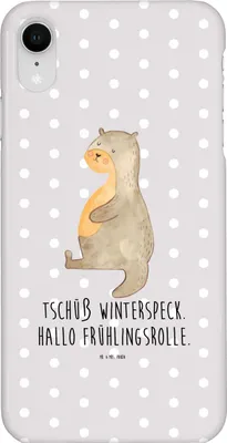 Produktbild von Mr. & Mrs. Panda Iphone XR Handyhülle Otter Bauch - Grau Pastell - Geschenk, Seeotter See, dick, Winterspeck, Premium Kunststoff, Handy Case, Sportmuffel