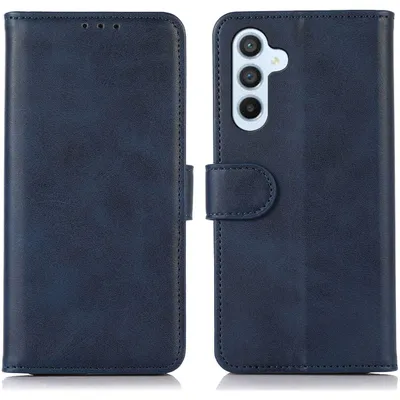 Produktbild von Mobigear Geldbörsen-Handyhülle für Samsung Galaxy S24 FE – Klapphülle – Blau
