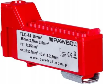 Produktbild von Gewindelose Klemmleiste rot LZB 14/CZ Pawbol E.4136CZ