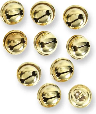 Produktbild von 10 Stück Metall Glöckchen Schellen Gold 13mm Karneval Basteln Party