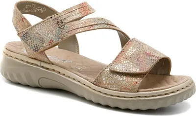 Produktbild von Rieker Damen Sandalen aus Leder in Nubuklederoptik mit Klettverschluss