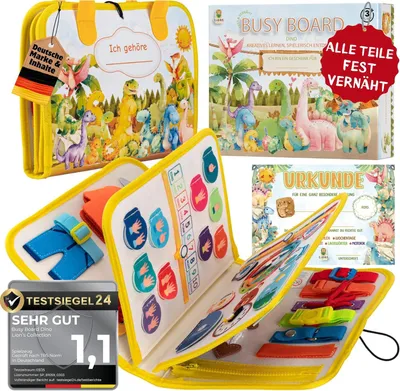 Productafbeelding van Collection Busy Board Duits - Montessori speelgoed vanaf 3 jaar ter bevordering van de motoriek en creativiteit
