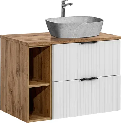 Produktbild von Waschtisch 80.6cm Adriel mit 2 Schubladen, Weiß