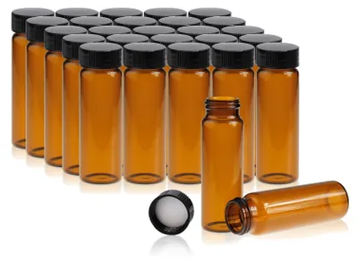 Image de Omgoods - 20 flacons en verre brun de 30 ml avec bouchon
