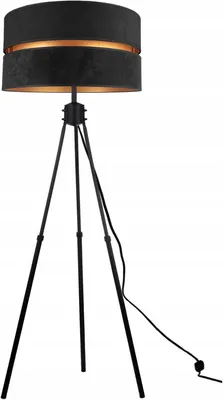 Produktbild von Stehlampe Wohnzimmer Schwarz-Gold Stehleuchte Dreibeinstativ Standleuchte Design Modern E27 aus Serie N340 (N340-SS)