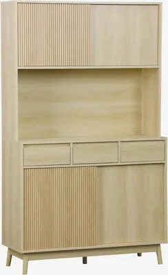 Produktbild von sweeek - Küchenschrank mit Holzoptik, 4 Türen und 3 Schubladen B 110 cm - Natur