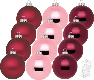 Produktbild von Weihnachtskugeln 12 Stk 8cm Berry Kiss mit Haken