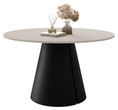Produktbild von MIRJAN24 Tisch Calma 120, Esszimmer Tisch, Beine aus Stahl (Farbe: Schwarz / Cashmere)