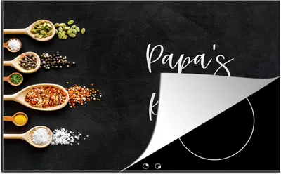 Produktbild von KitchenYeah© Herdabdeckplatte Zitate - Sprichwörter - Küche - Papa , 81x52cm, Küche Deko, Glaskeramikkochfeld Herdabdeckung, Abdeckplatte fùr Kochfeld
