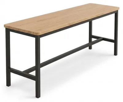 Produktbild von Sitzbank Agata | 97 x 32 cm | Bank Holz-Optik Eiche | Schwarzes Metallgestell | Esszimmer- & Küchenbank | Robuste, Pflegeleichte Holzbank Esszimmer & Sitzbank Flur