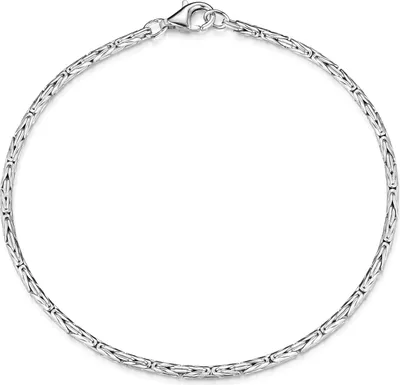 Produktbild von MATERIA Damen Armband Silber 925 Königskette 2,5mm 6,8g rhodiniert 17-23cm + Box #SA-31