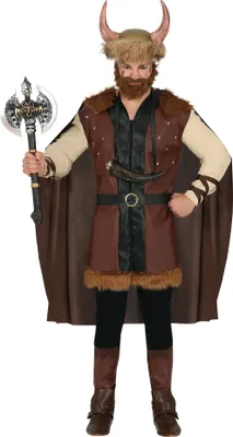 Produktbild von Premium Wikinger Herren Kostüm, Größe: 52 - 54 (L) Farbe: Braun