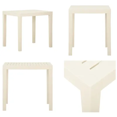 Produktbild von vidaXL Gartentisch Weiß 79x65x72 cm Kunststoff - Gartentisch - Gartentische - Tisch - Tische