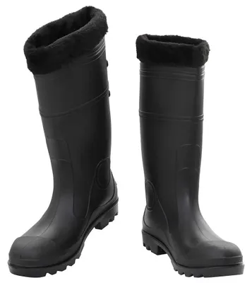 Produktbild von vidaXL Gummistiefel mit Herausnehmbarem Innenfutter Schwarz Gr. 45 PVC