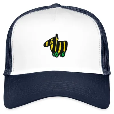 Produktbild von Spreadshirt Janosch Tigerente Stick Trucker Cap, One size, Weiß/Navy