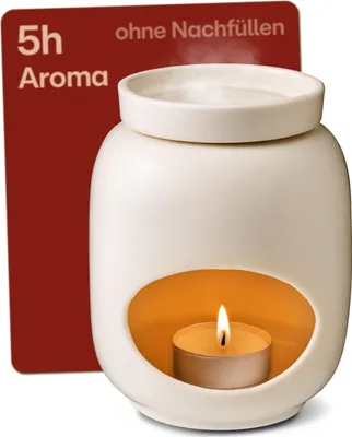 Produktbild von Praknu Teelicht Duftlampe Keramik 100 ml – Sanftes Verdampfen für ätherische Öle & Duftwachs - Langanhaltender Duft